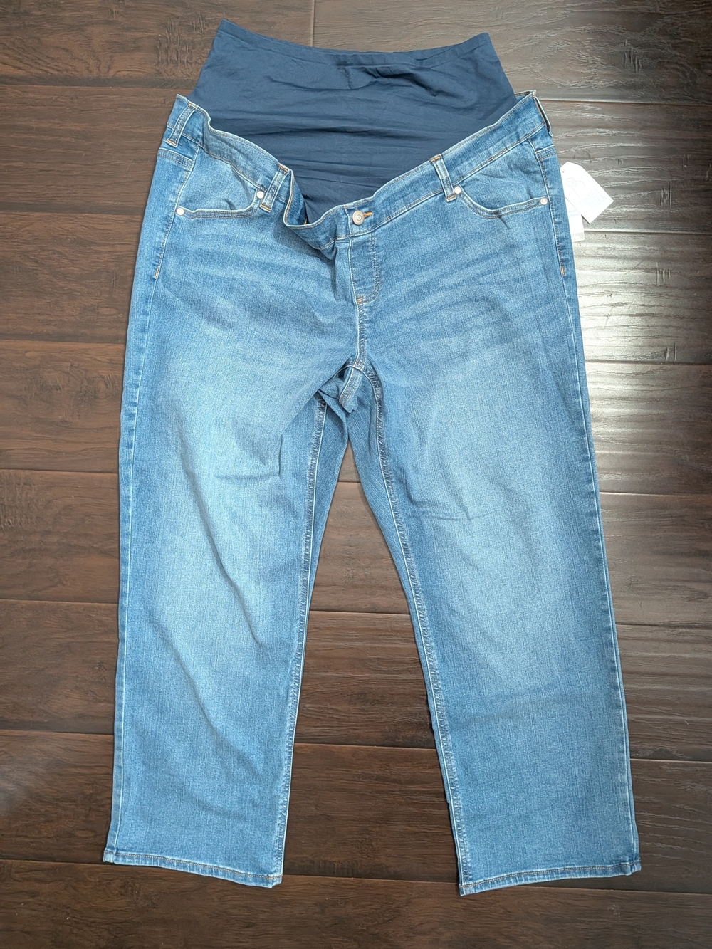 New Blue Maternity Jeans with Stretch Panel